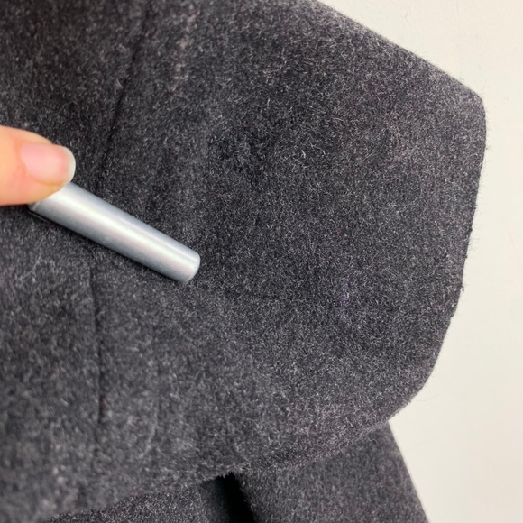 ST. JOHN'S BAY — Gray Cashmere Wool Blend Pea Coat - Picture 7 of 8